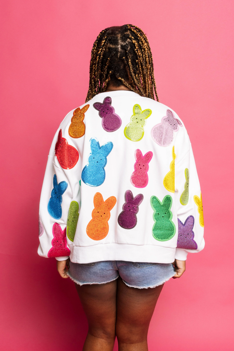 WHITE MULTI PEEPS SWEATSHIRT