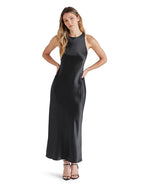 DIANE SATIN DRESS BLACK