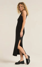 RAEWYN RIB DRESS BLK