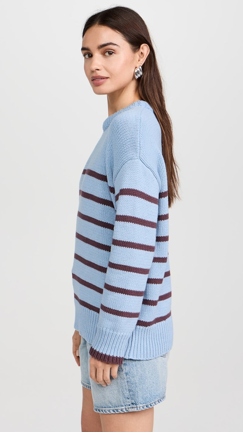 STRIPE SWEATER LIGHT DENIM