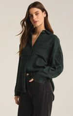 RIVER PLAID BUTTON UP CYPRUS GREEN