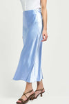 CLOUDY BLUE SATIN SKIRT