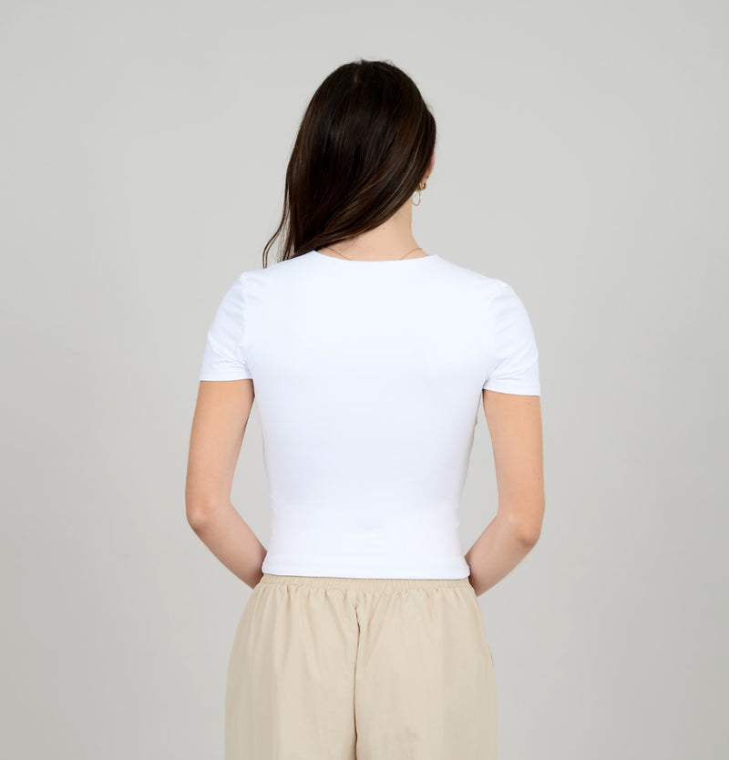 ROXI SS CREW NECK TOP WHITE