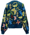 DARK TEAL SCATTERED BUTTERFLY CARDIGAN