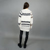 VNECK CARDIGAN BLK/BEIGE