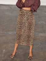 LEOPARD LUCIA DENIM JASPRE SKIRT