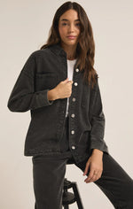 ALL DAY KNIT DENIM JACKET BLK