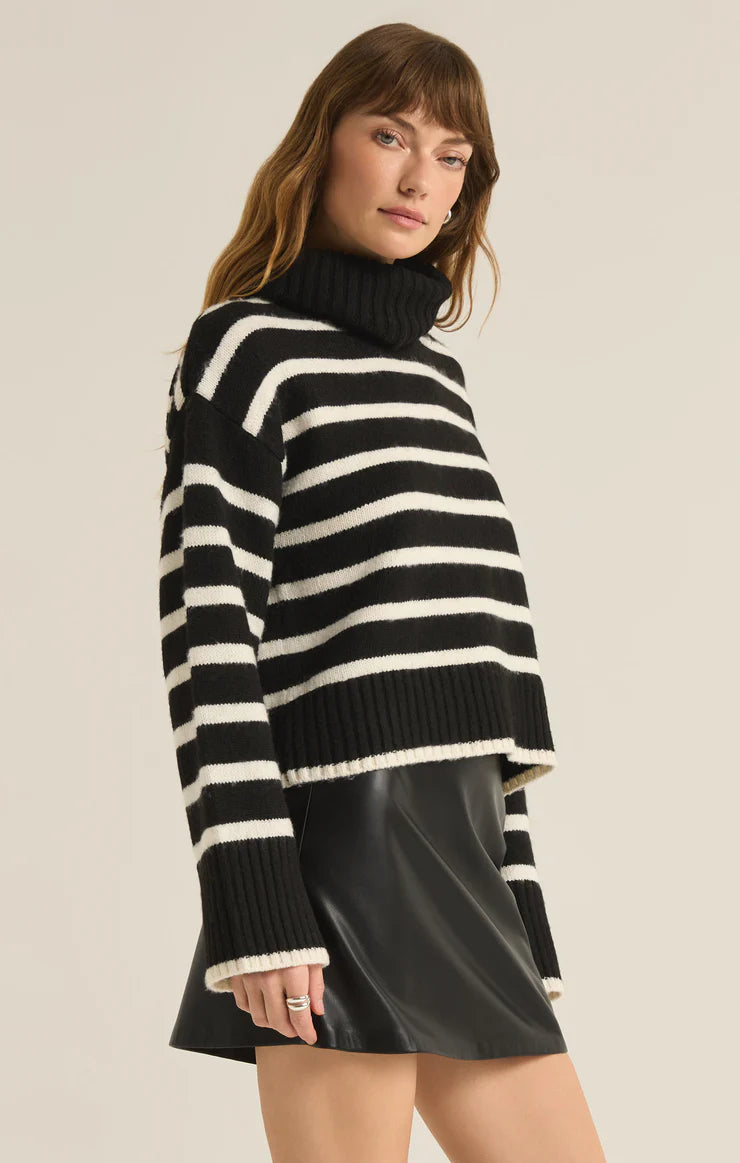 JOSEPHINE STRIPE SWEATER BLK