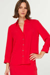 RED BUTTON UP BLOUSE