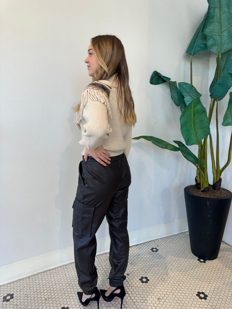 BLAIR VEGAN LEATHER PANT BRN