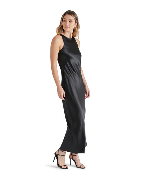 DIANE SATIN DRESS BLACK