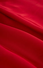 EUROPA POLY SHEEN SKIRT HAUTE RED