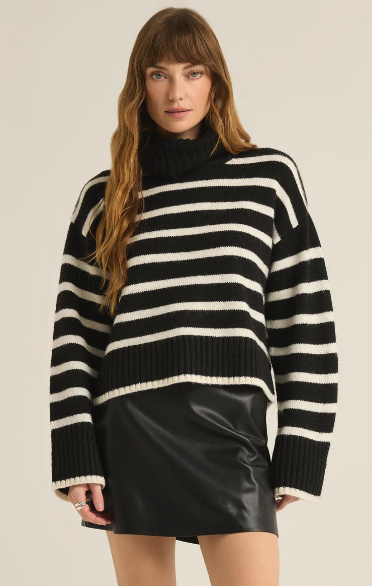 JOSEPHINE STRIPE SWEATER BLK