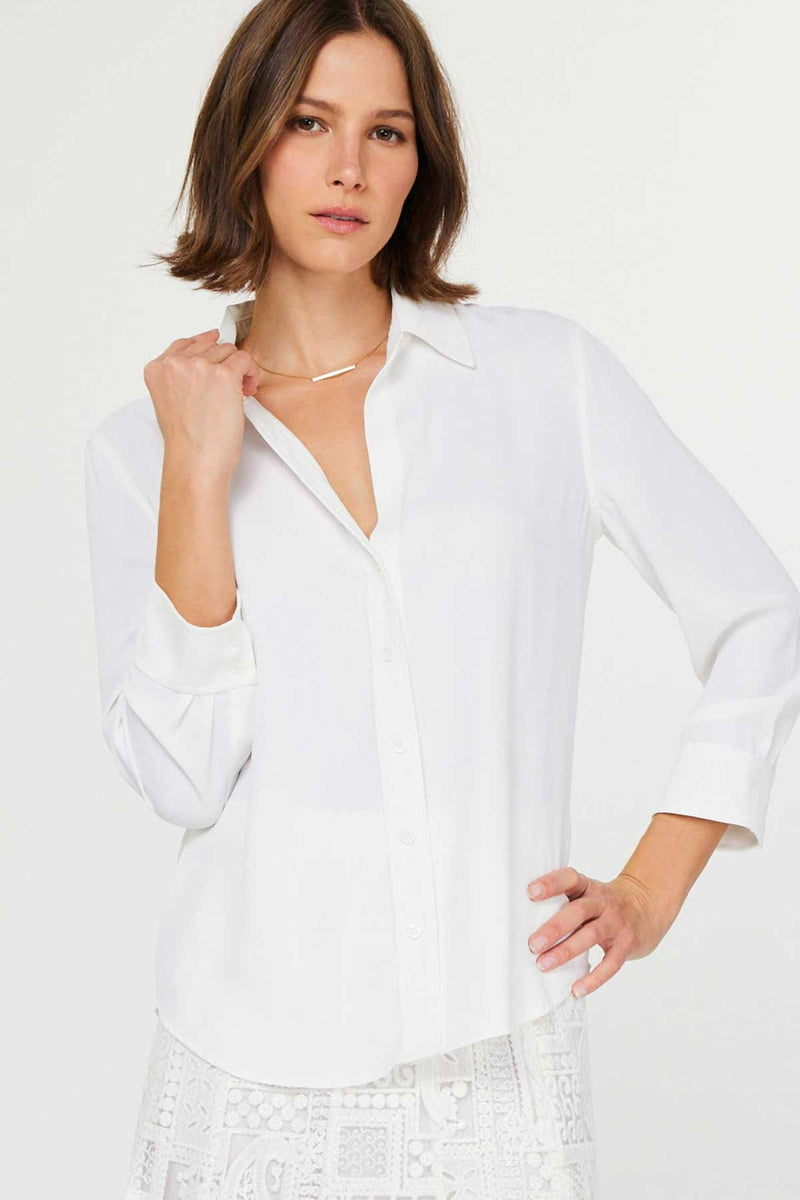 WHITE BUTTON UP BLOUSE