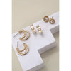 GOLD PEARL HOOP STUD EARRINGS