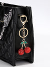 RHINESTONE CHERRY DROP BAG CHARM