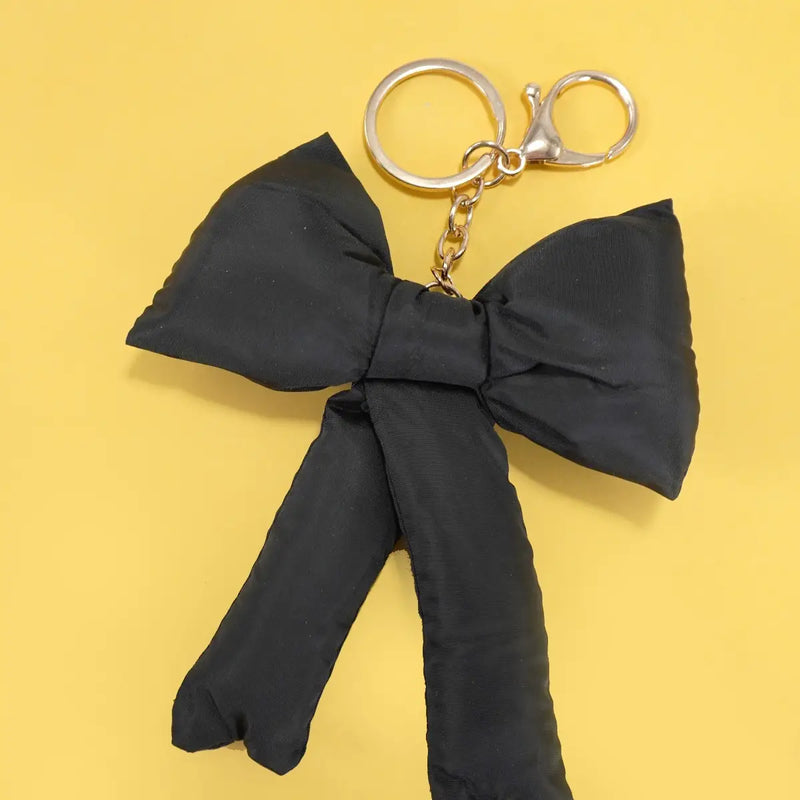 PUFFY BOW RIBBON BAG CHARM KEYCHAIN