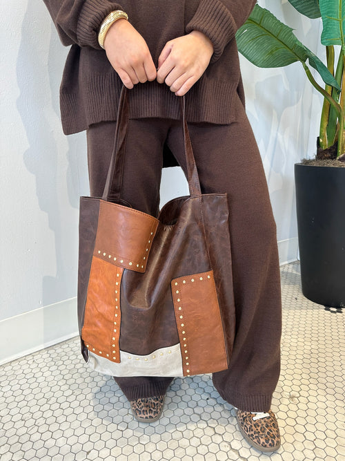 COFFEE RETRO LEATHER BAG