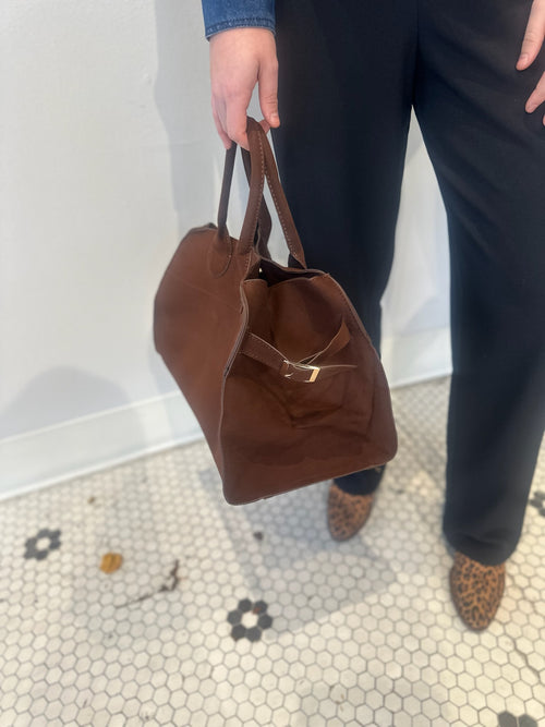 BROWN SINGLE SHOULDER TOTE BAG