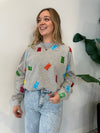 GREY GUMMY BEAR CROPPED SWEATSHIRT