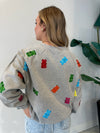 GREY GUMMY BEAR CROPPED SWEATSHIRT