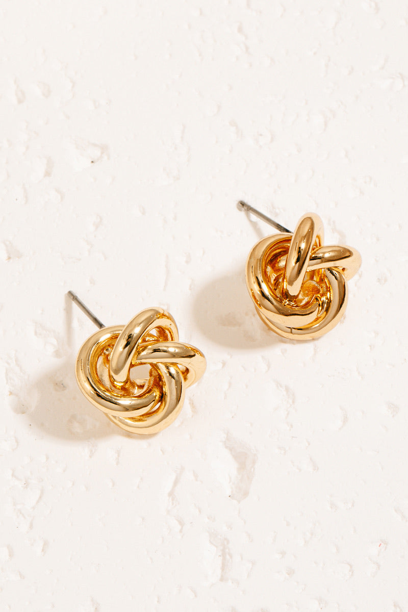 SMALL KNOTTED STUD EARRINGS GOLD