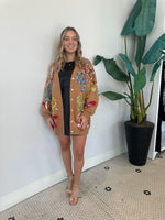 BROWN MULTI SNAKE CARDIGAN DRESS