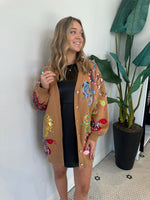 BROWN MULTI SNAKE CARDIGAN DRESS