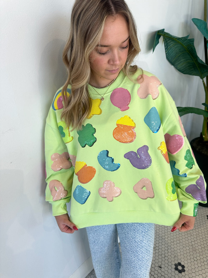 NEON GREEN LUCKY CHARM SWEATSHIRT