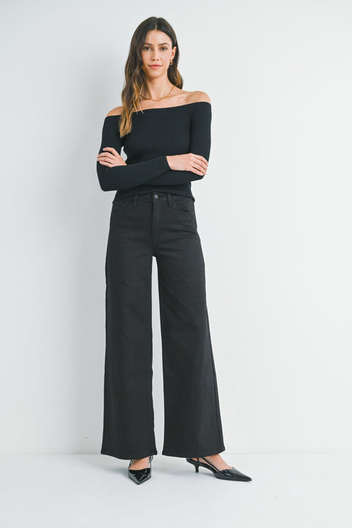 PALAZZO WIDE LEG JEANS BLACK