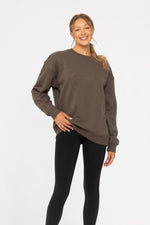 OVERSIZED FLEECE SWEATSHIRT DARK OLIVE