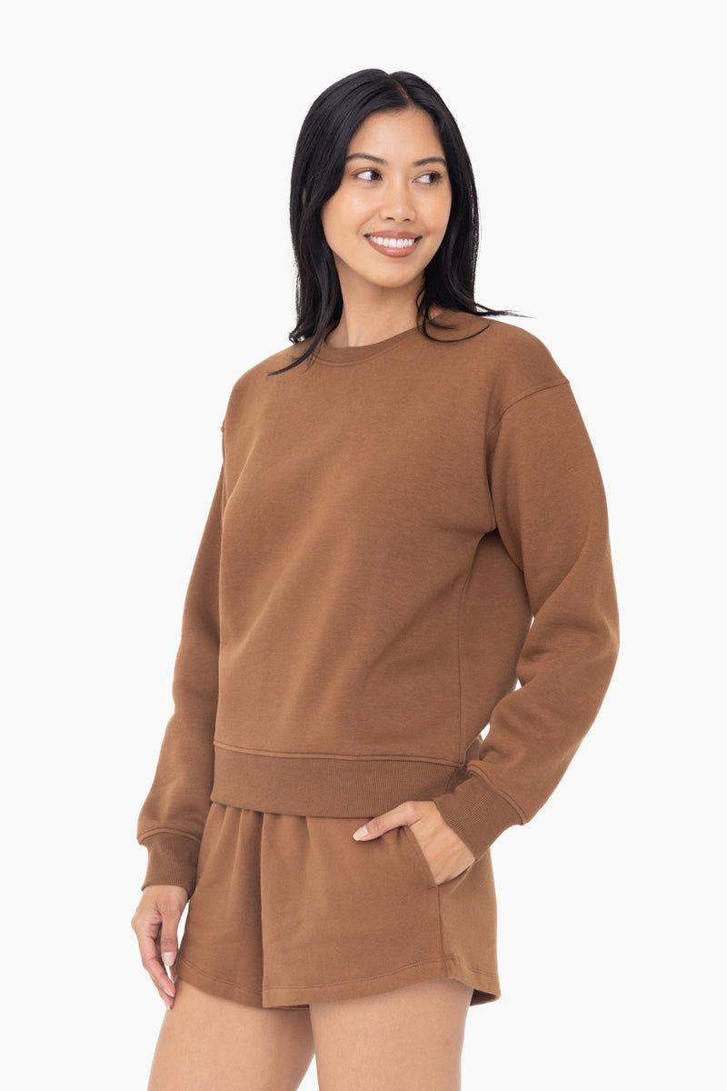 FLEECE SWEATSHIRT COCOA DUST