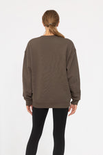 OVERSIZED FLEECE SWEATSHIRT DARK OLIVE