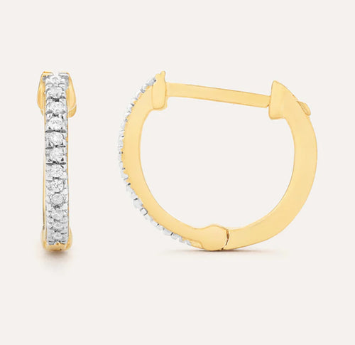 GOLD HALF-HEARTED HOOP EARRING