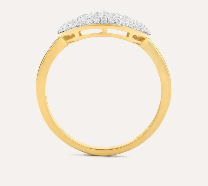 GOLD ROUND STATEMENT RING