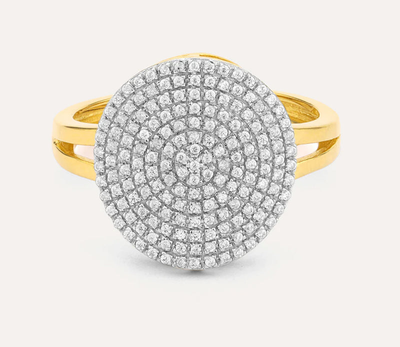 GOLD ROUND STATEMENT RING