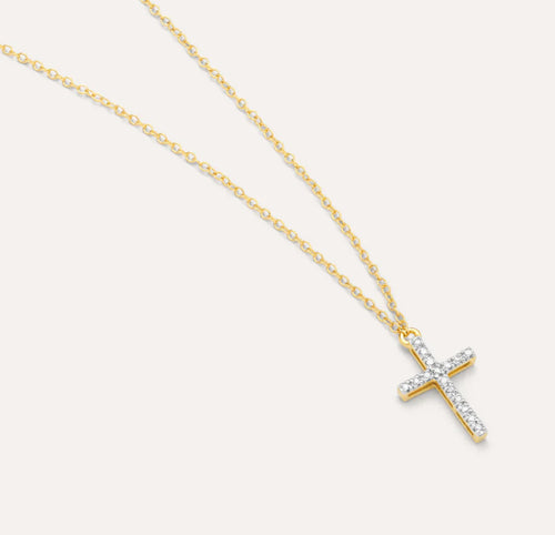 GOLD BELIEVE CROSS NECKLACE