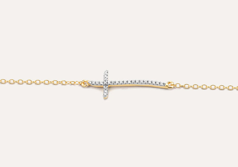 GOLD CROSS CHAIN BRACELET