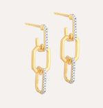 GOLD TRIO LINK DROP EARRING