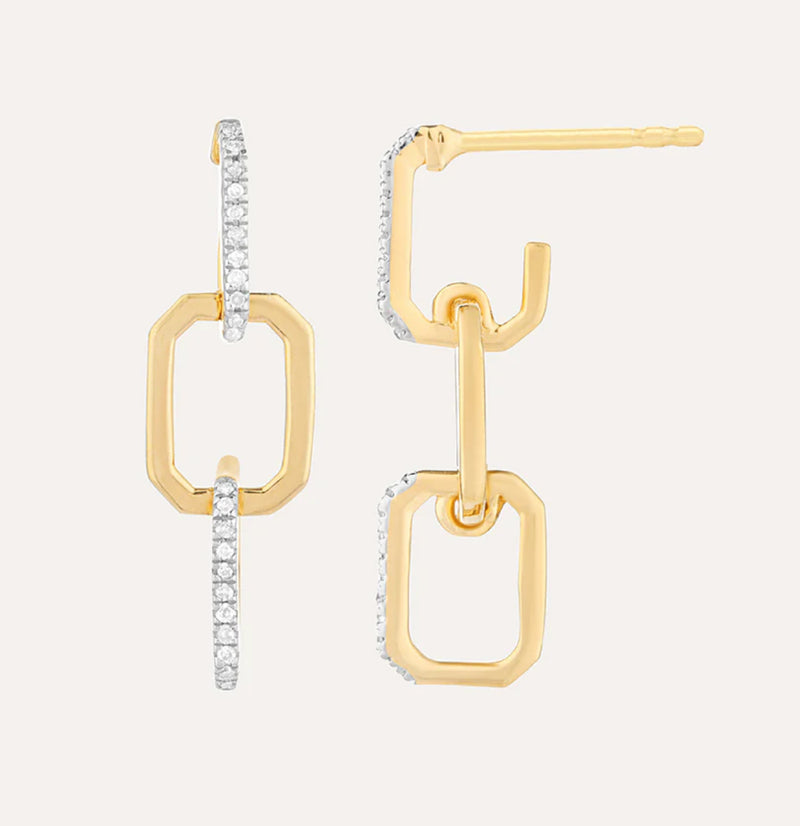 GOLD TRIO LINK DROP EARRING