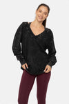 MINERAL WASH COTTON BLEND LONG SLEEVE BLACK