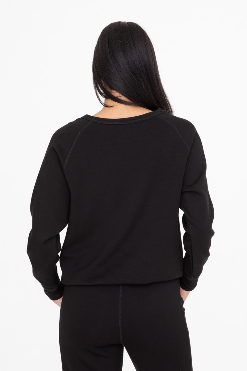 ELEVATED CREW NECK PULLOVER BLACK