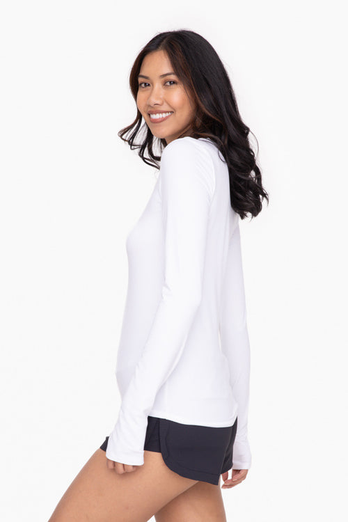 ACTIVE LONG SLEEVE PULLOVER WHITE