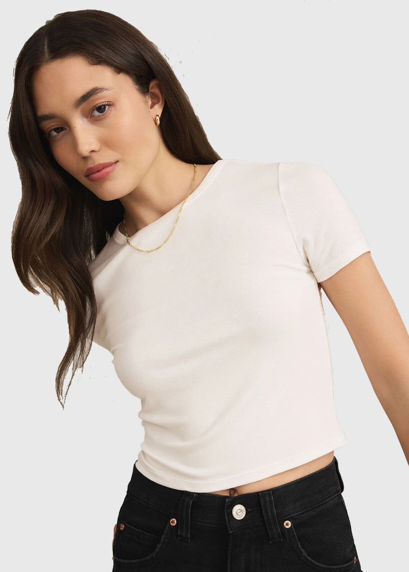 SECOND SKIN CREW TOP WHITE