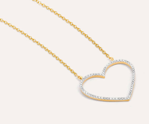 SILVER LININGS HEART PENDANT NECKLACE