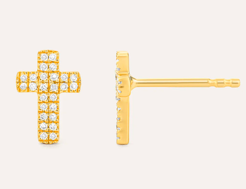 SMALL CROSS STUD EARRINGS