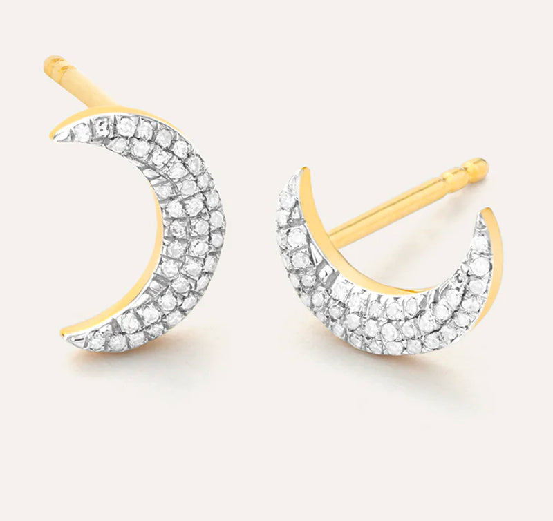 MINI MOON STUD EARRINGS