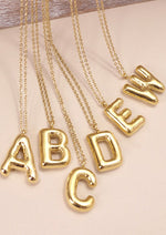 18K GOLD DIPPED BUBBLE INITIAL NECKLACE