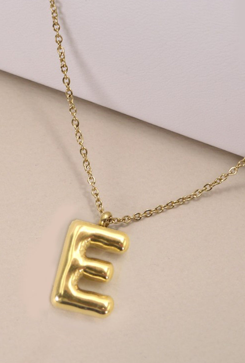 18K GOLD DIPPED BUBBLE INITIAL NECKLACE