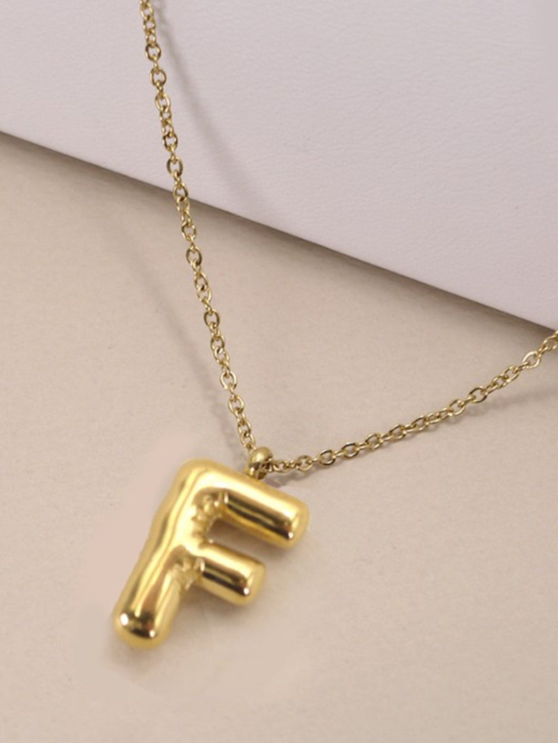 18K GOLD DIPPED BUBBLE INITIAL NECKLACE